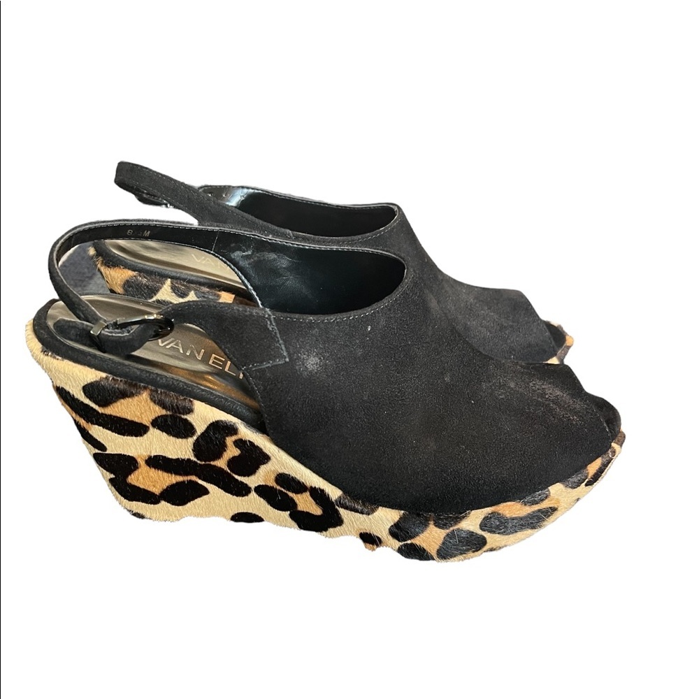 VANELI Black open toe wedge sandal Size 8.5
